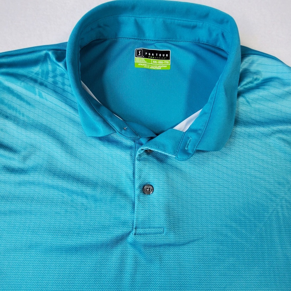 PGA Tour Pro Series Golf Polo Shirt Mens XXL Blue Athletic Fit Performance - Picture 3 of 8